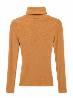 New Look Camel Ribbed Turtleneck Top